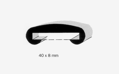 Ett svartvitt diagram av en Handledare med ett delvis skuggat tvärsnitt, som visar en rektangulär inre struktur.