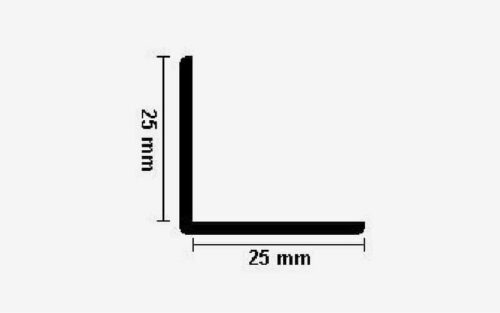 En Ytterhörnsvinkel med varje sida som mäter 25 mm.